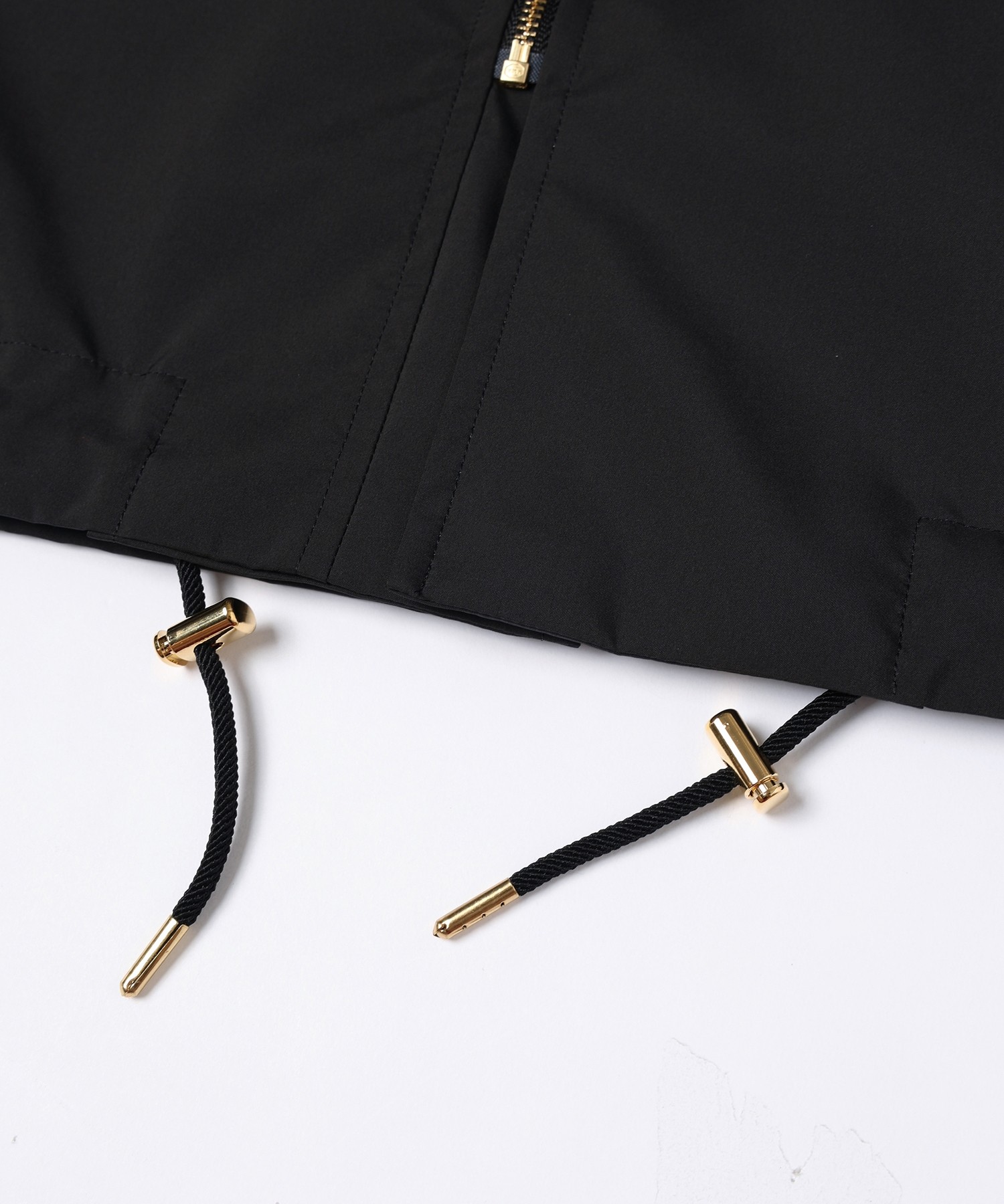 Three-Layer Taffeta Zip Up Short Coat