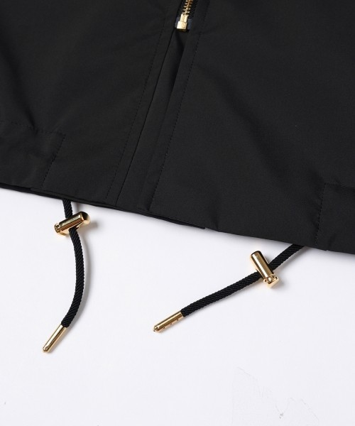 Three-Layer Taffeta Zip Up Short Coat