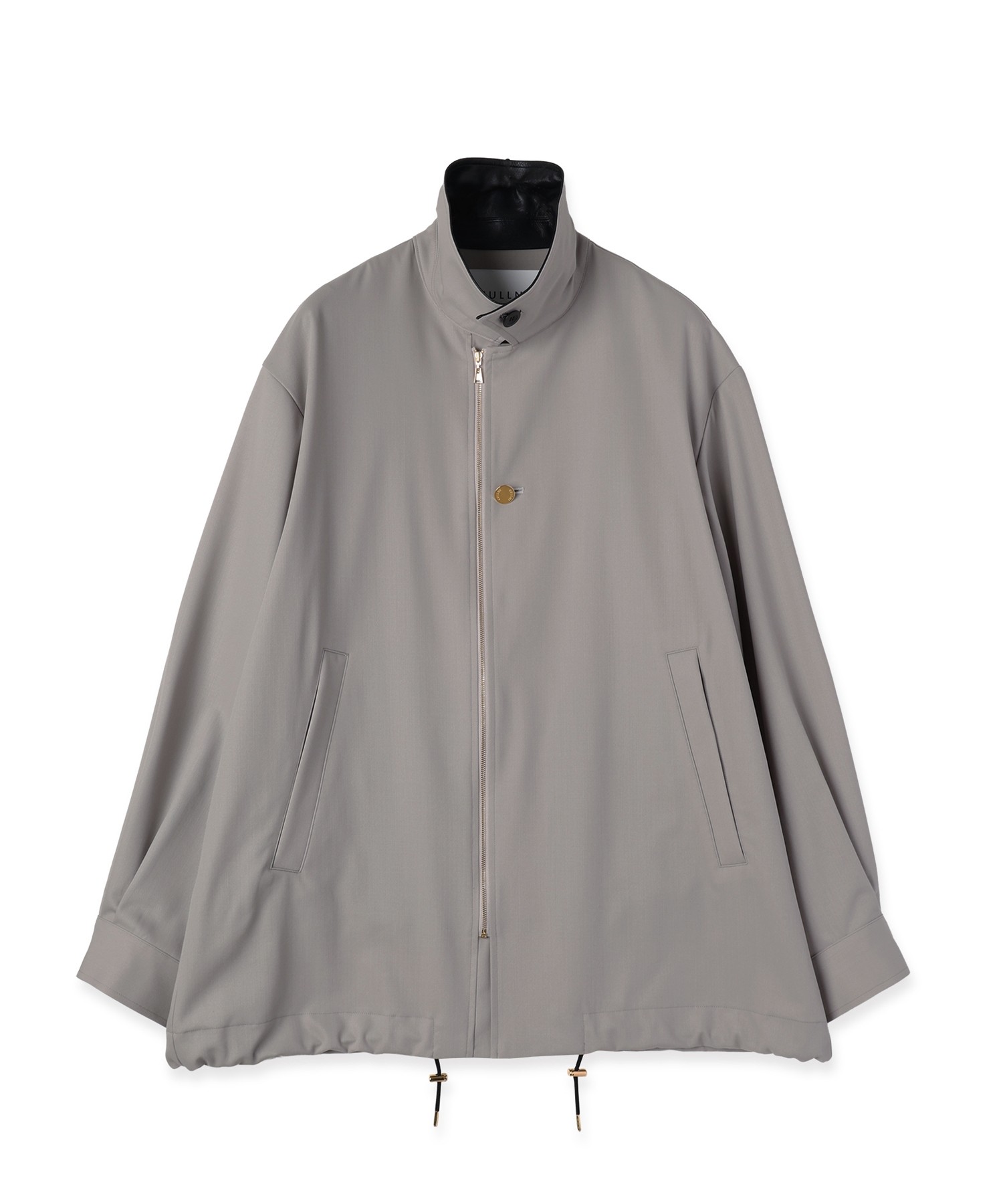 Wool Gabardine Zip Up Short Coat