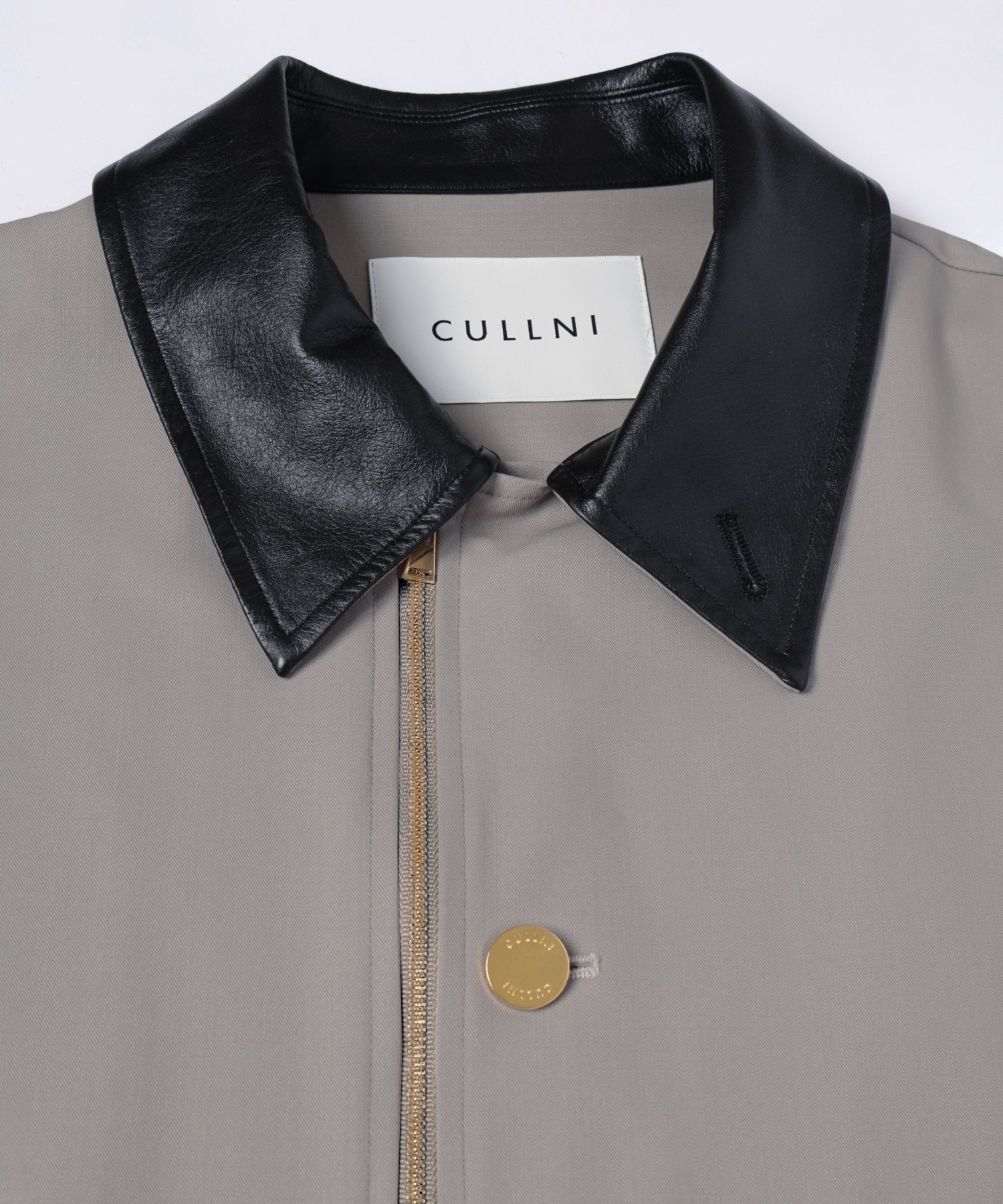 Wool Gabardine Zip Up Short Coat