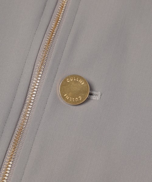 Wool Gabardine Zip Up Short Coat