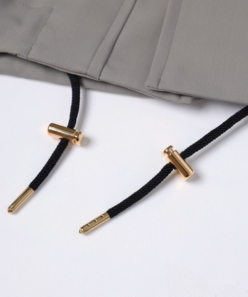 Wool Gabardine Zip Up Short Coat