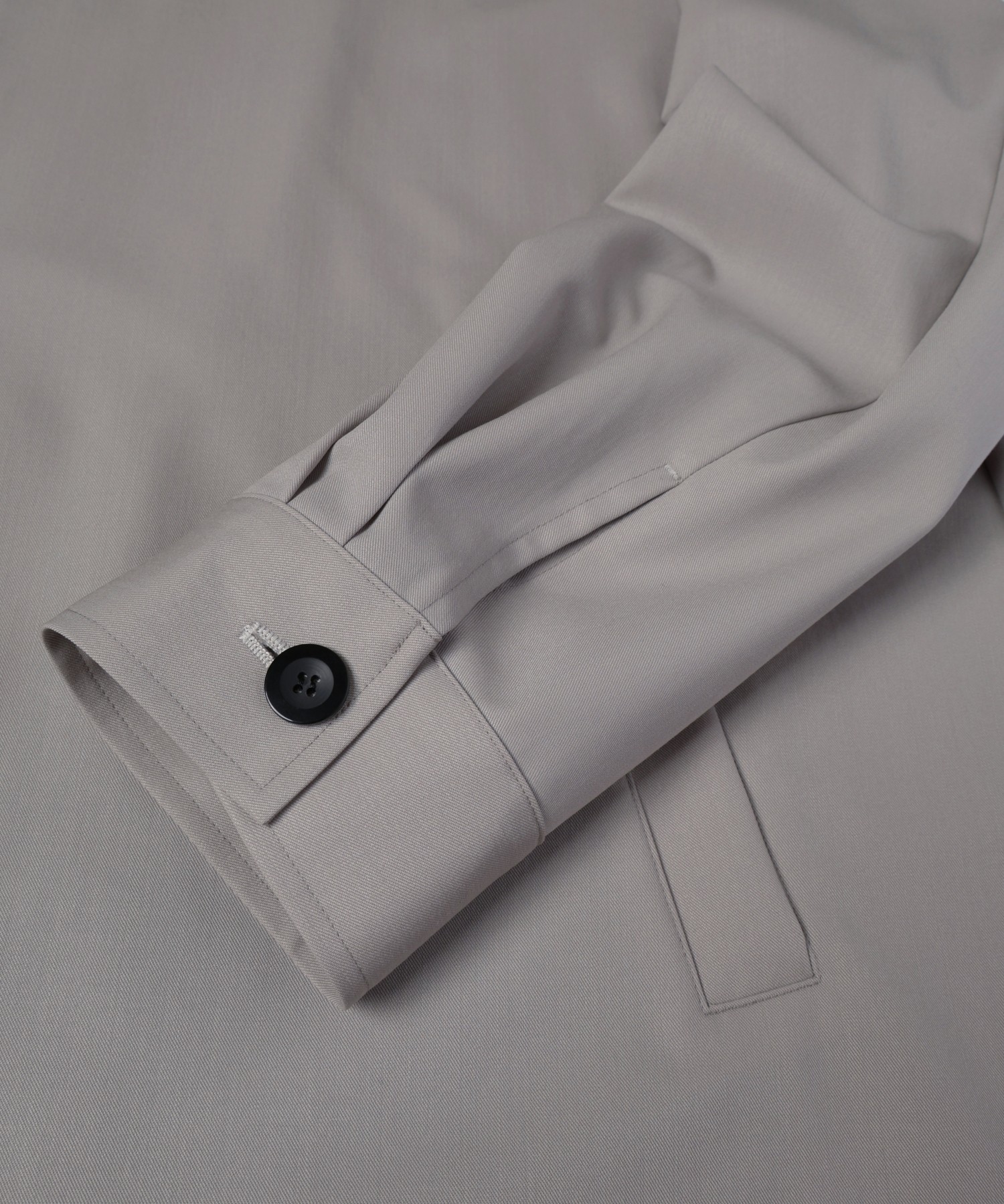 Wool Gabardine Zip Up Short Coat