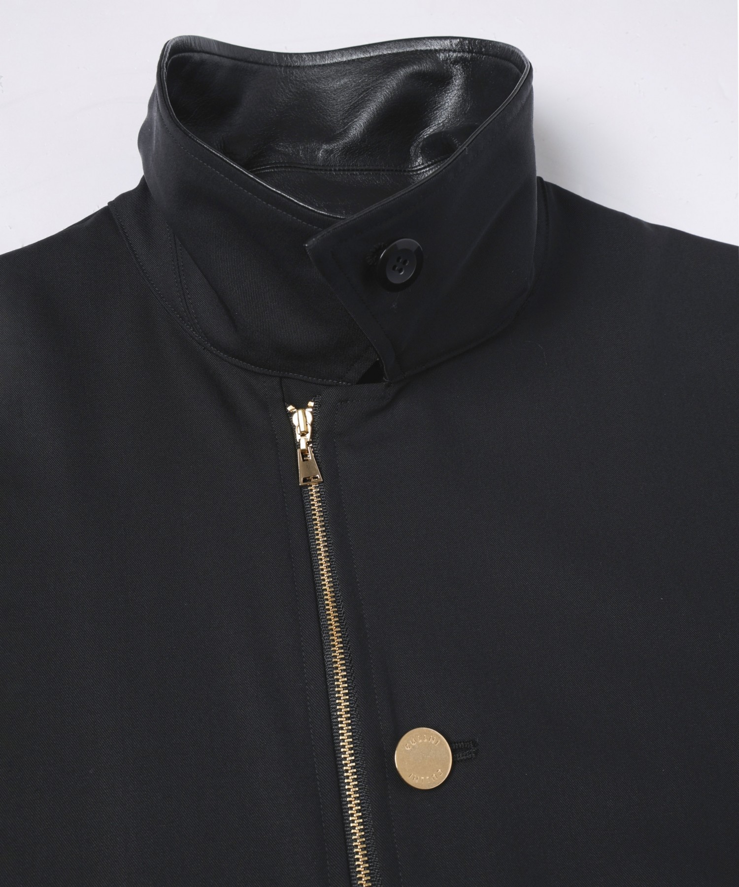 Wool Gabardine Zip Up Short Coat