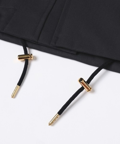 Wool Gabardine Zip Up Short Coat