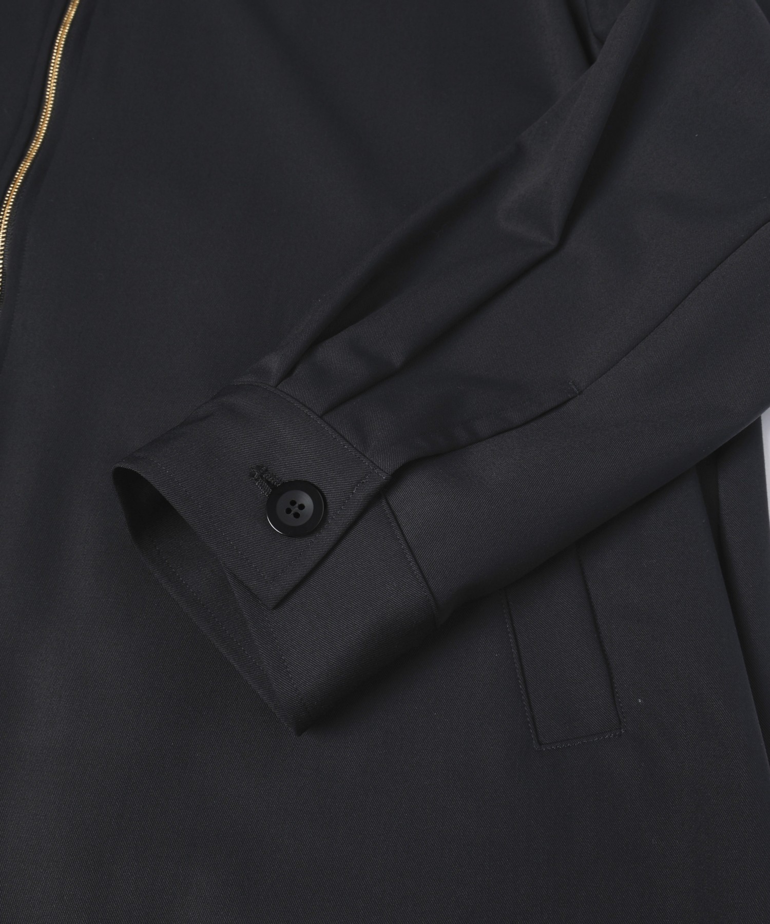 Wool Gabardine Zip Up Short Coat