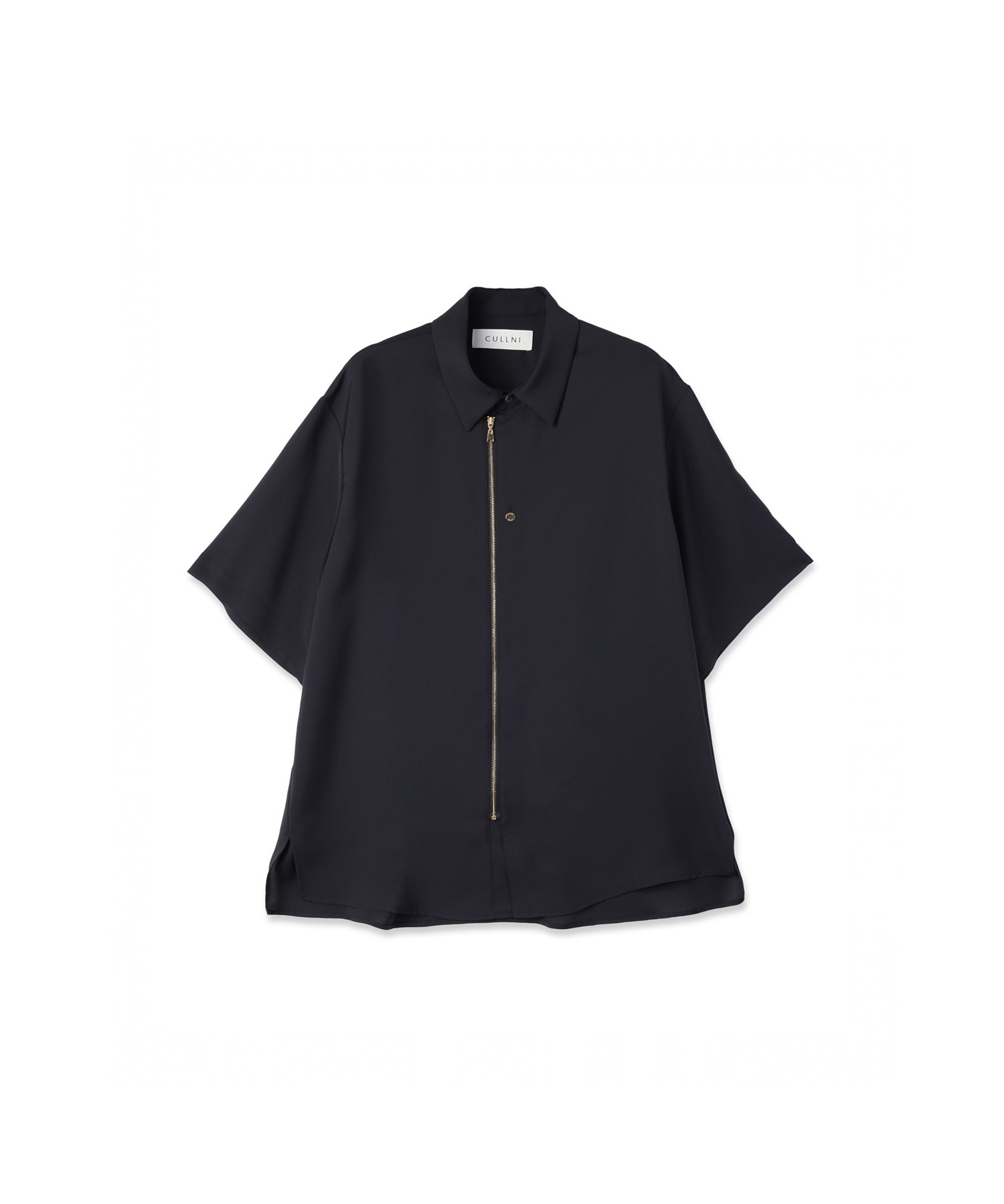 Airy Cloth Short Sleeve Zip Up Shirt