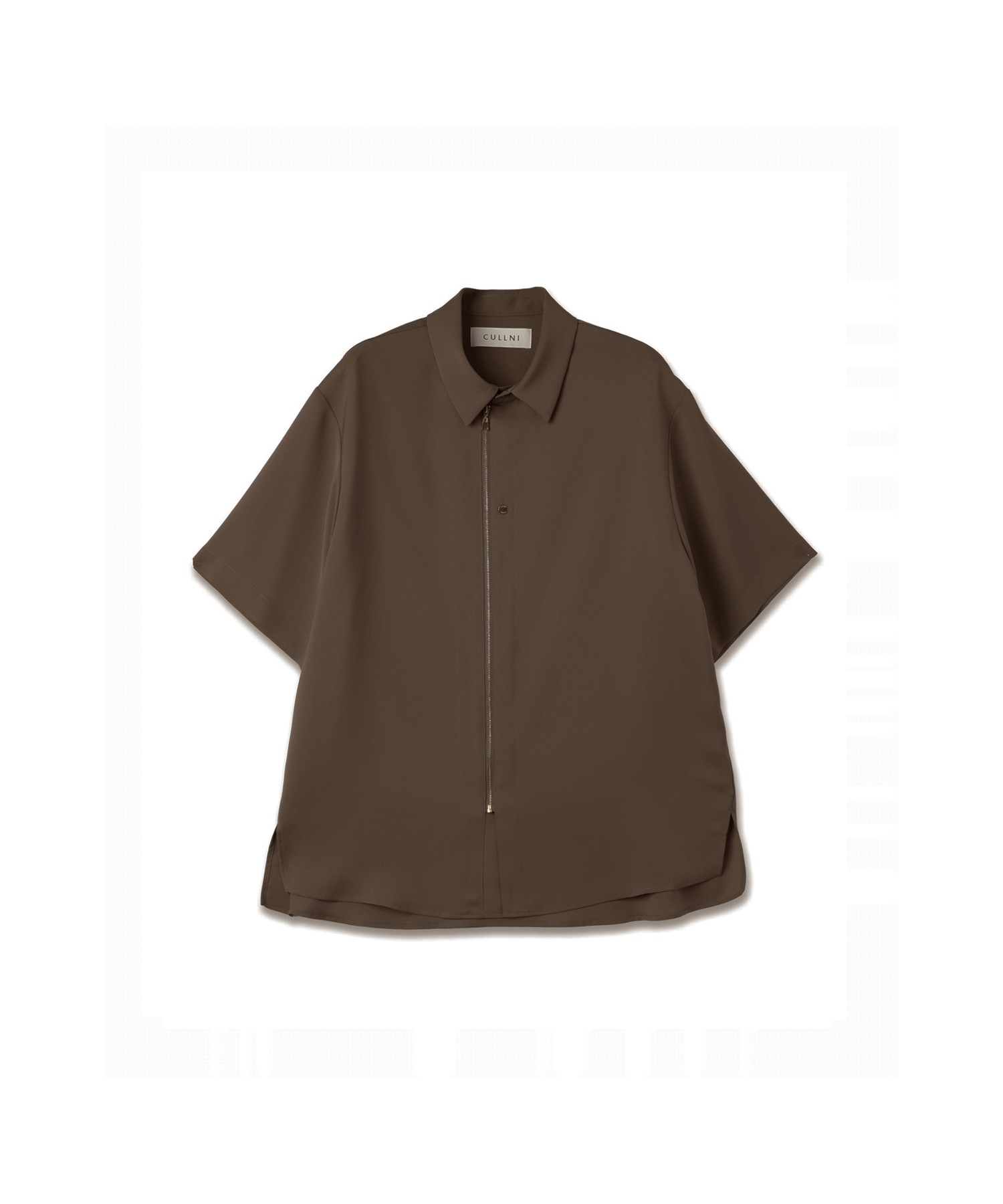 Airy Cloth Short Sleeve Zip Up Shirt