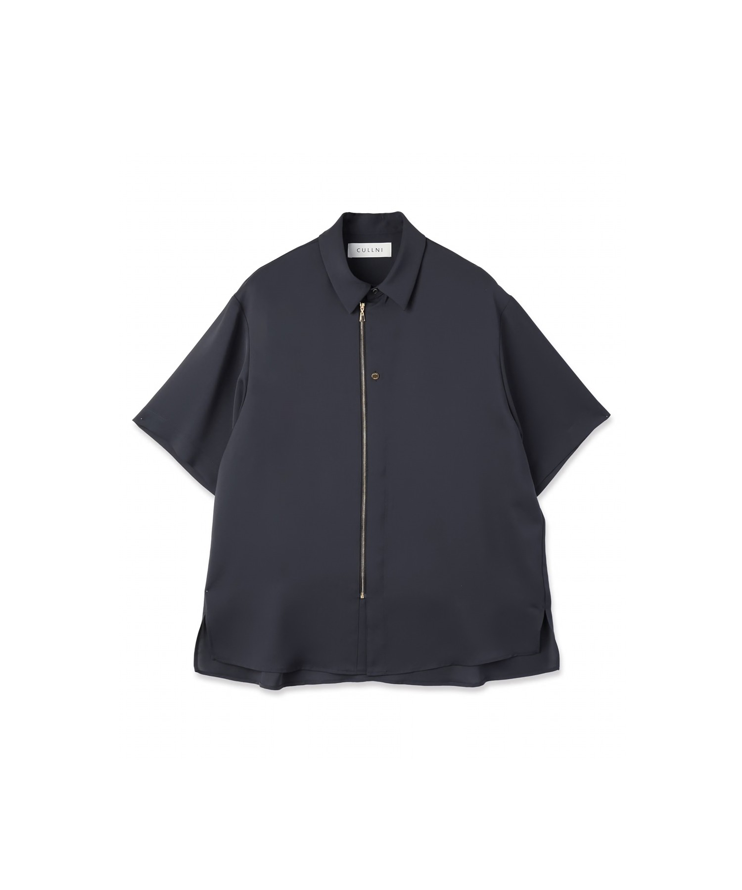 Airy Cloth Short Sleeve Zip Up Shirt