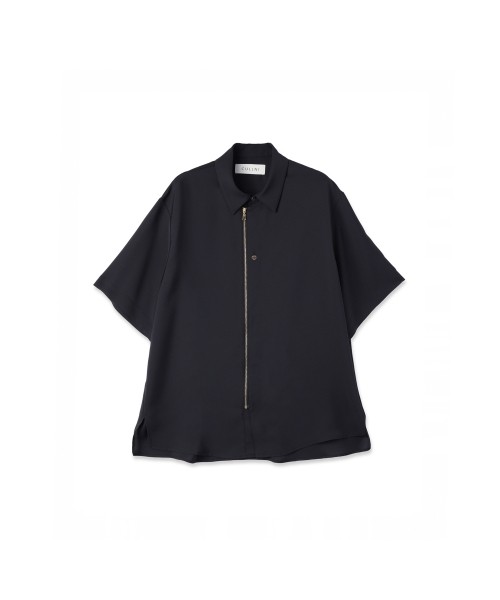 Airy Cloth Short Sleeve Zip Up Shirt