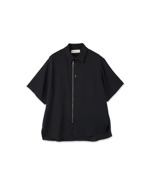 Airy Cloth Short Sleeve Zip Up Shirt