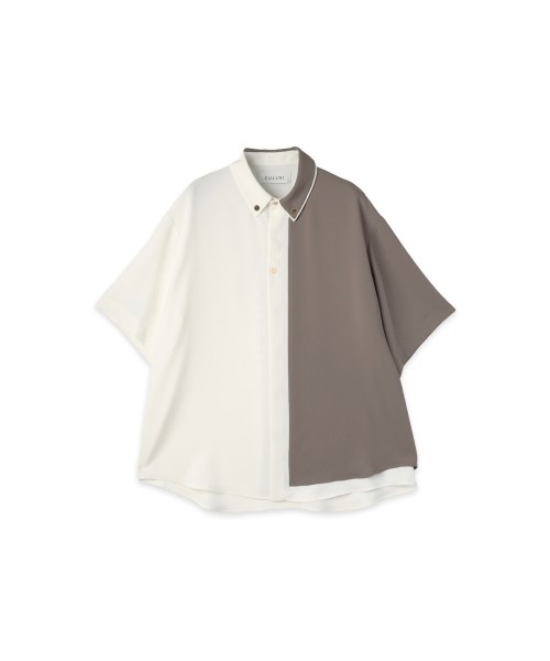 Double Cloth Layered Bi-Color Short Sleeve Shirt