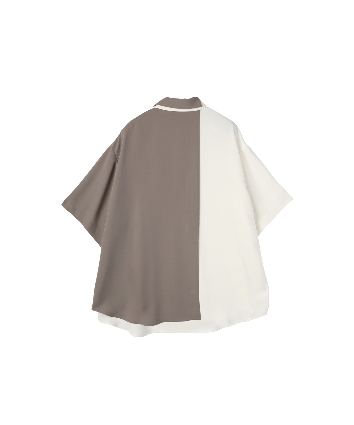 Double Cloth Layered Bi-Color Short Sleeve Shirt