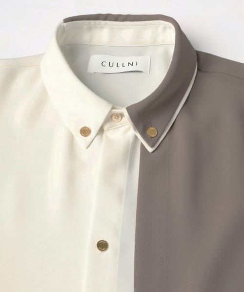 Double Cloth Layered Bi-Color Short Sleeve Shirt