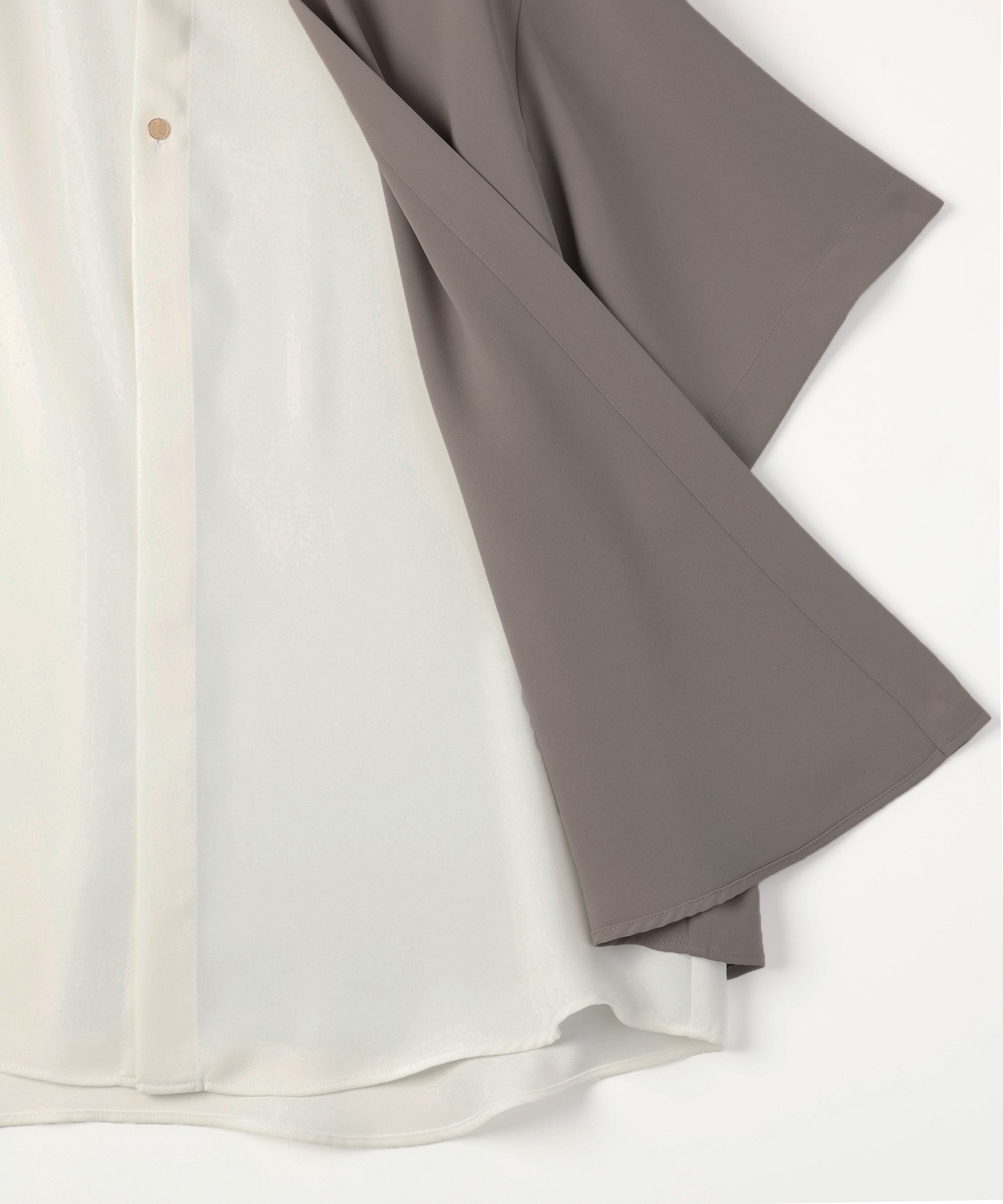 Double Cloth Layered Bi-Color Short Sleeve Shirt