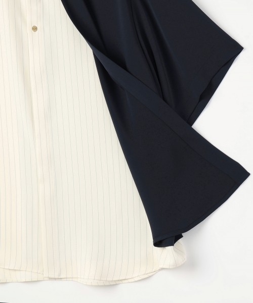 Double Cloth Layered Bi-Color Short Sleeve Shirt