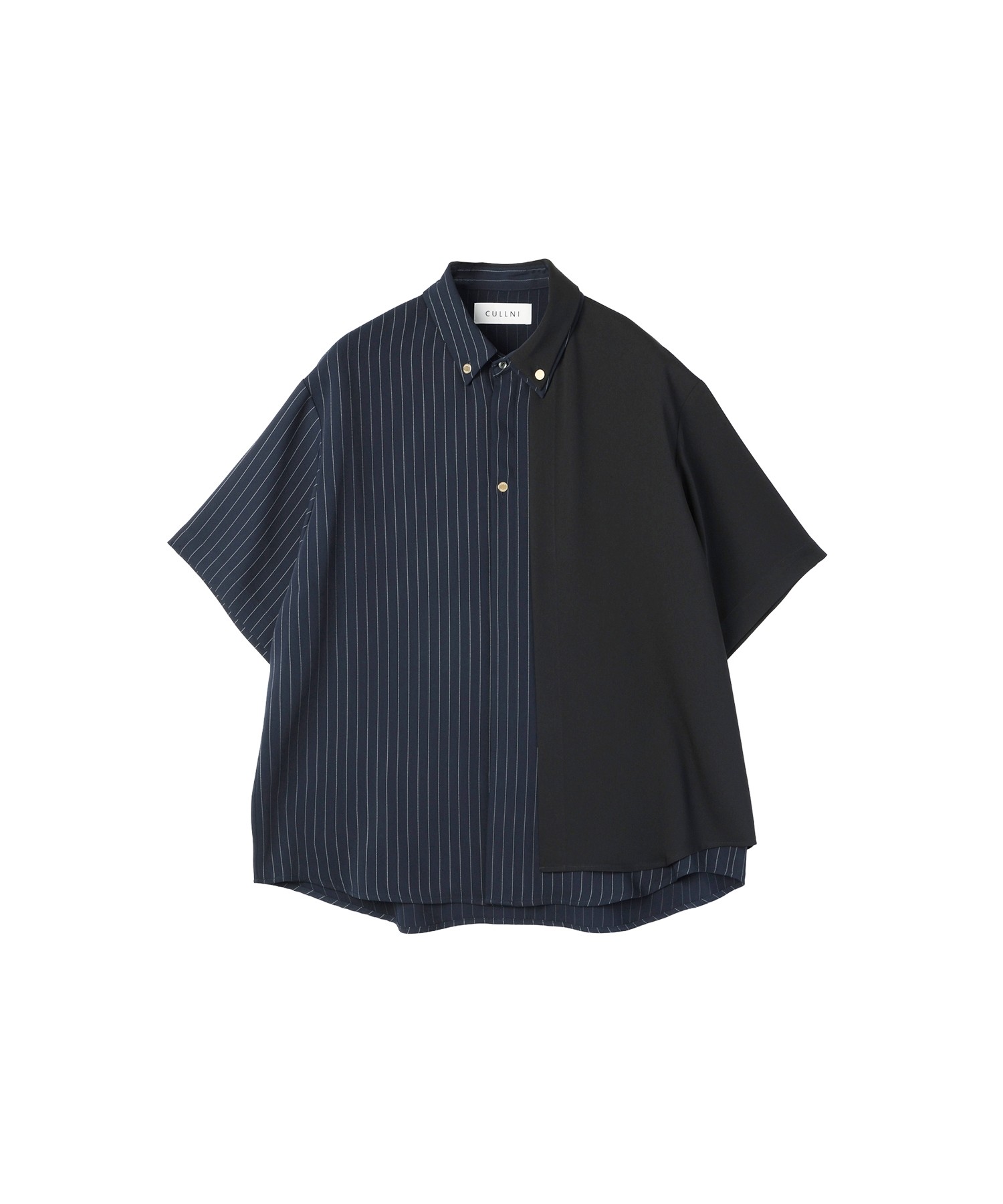 Double Cloth Layered Bi-Color Short Sleeve Shirt