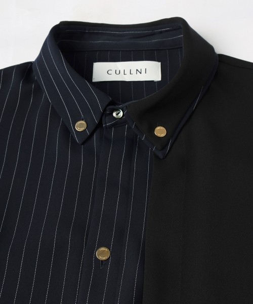 Double Cloth Layered Bi-Color Short Sleeve Shirt