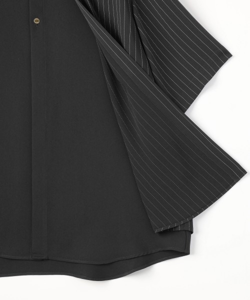 Double Cloth Layered Bi-Color Short Sleeve Shirt