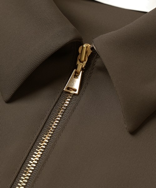 Airy Cloth Drape Drawstring Half Zip Shirt