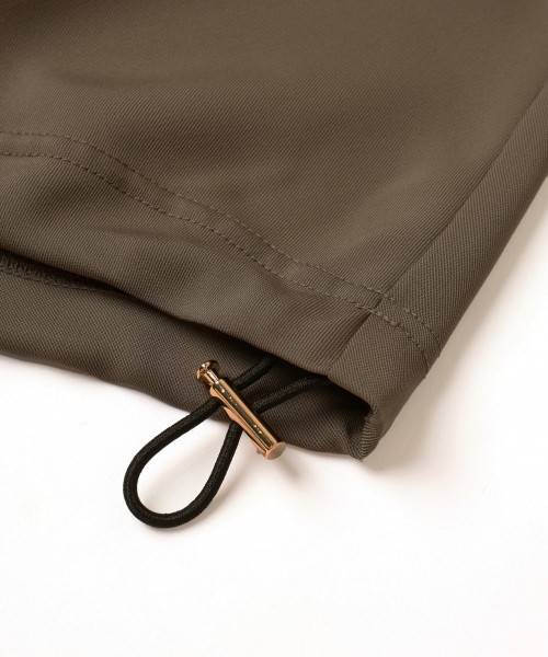 Airy Cloth Drape Drawstring Half Zip Shirt