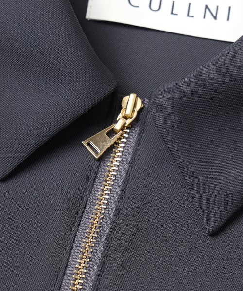 Airy Cloth Drape Drawstring Half Zip Shirt