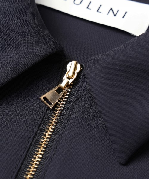 Airy Cloth Drape Drawstring Half Zip Shirt