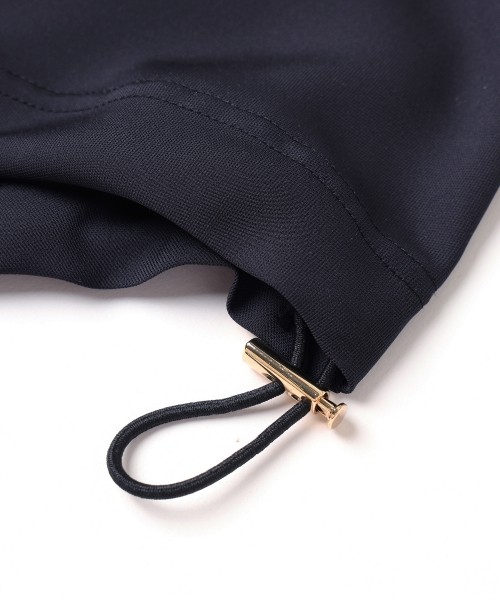 Airy Cloth Drape Drawstring Half Zip Shirt