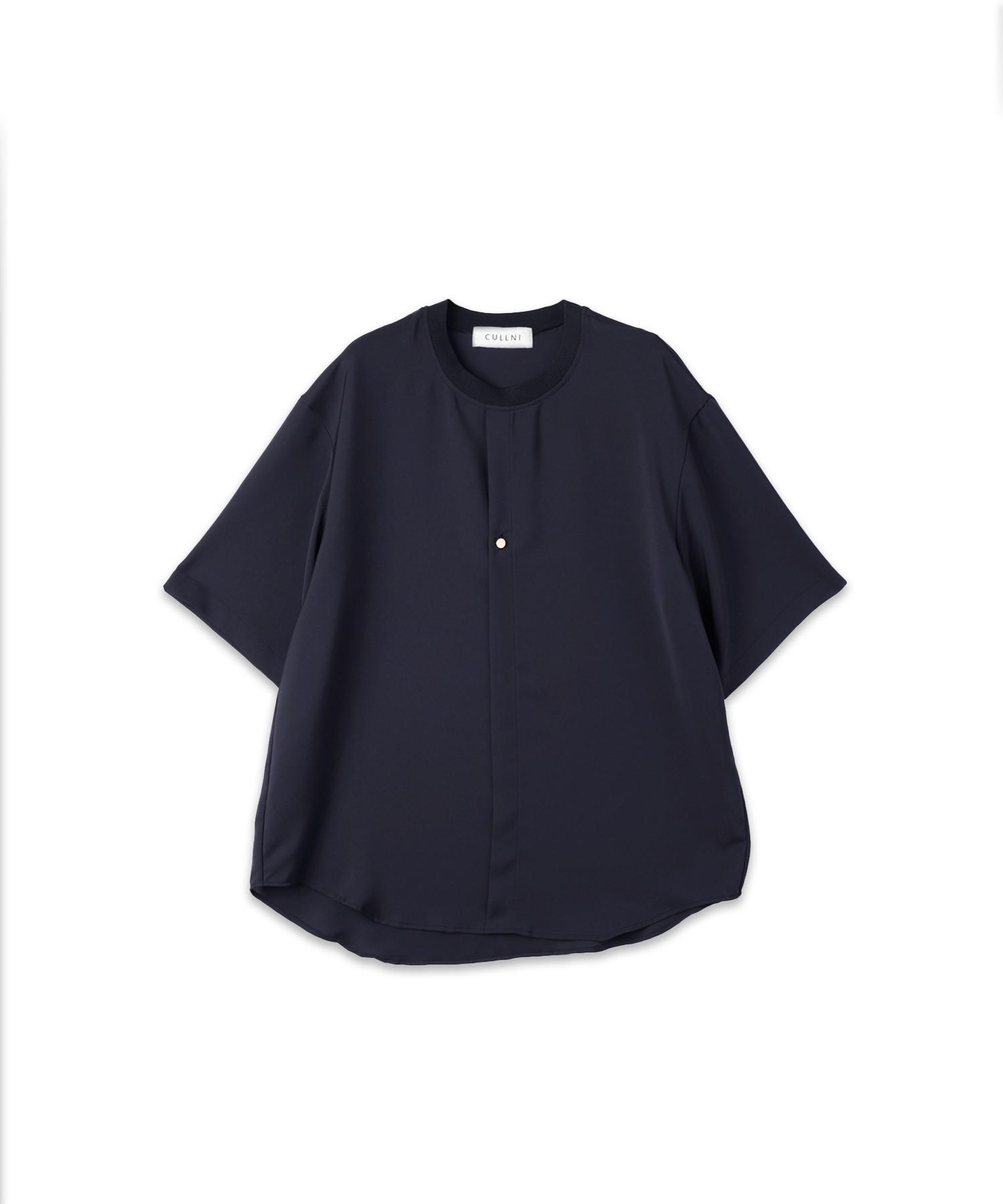 Airy Drape Cloth French Front Short Sleeve Pullover