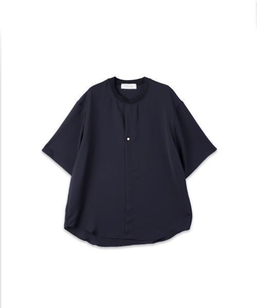 Airy Drape Cloth French Front Short Sleeve Pullover