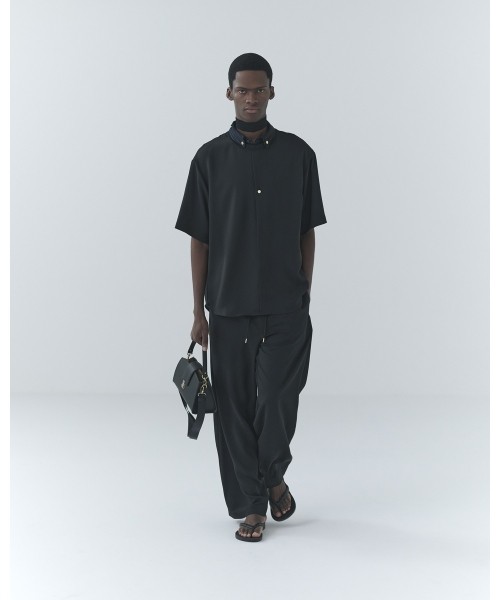 Airy Drape Cloth French Front Short Sleeve Pullover