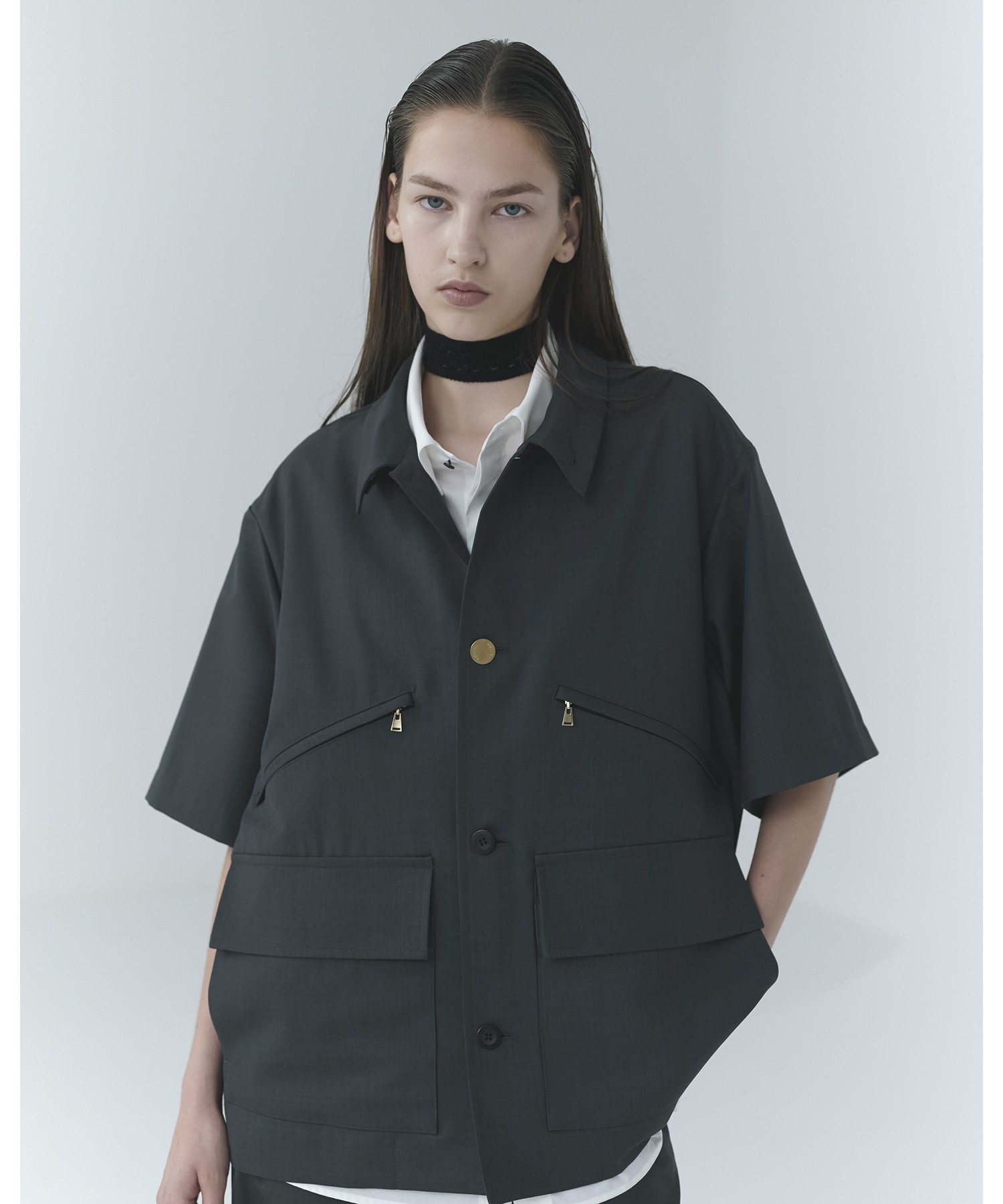 Dry Gabardine Double Pocket Short Sleeve Jacket