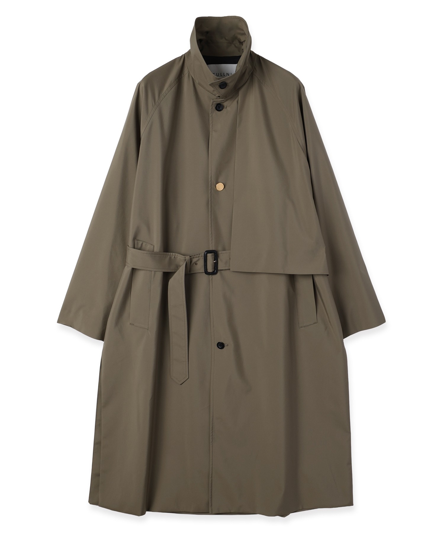 Three-Layer Taffeta Asymmetrical Layered Balmacaan Coat