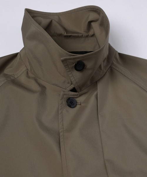 Three-Layer Taffeta Asymmetrical Layered Balmacaan Coat