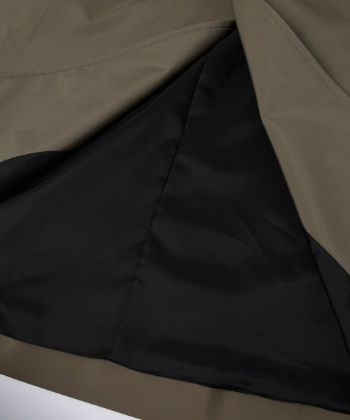 Three-Layer Taffeta Asymmetrical Layered Balmacaan Coat