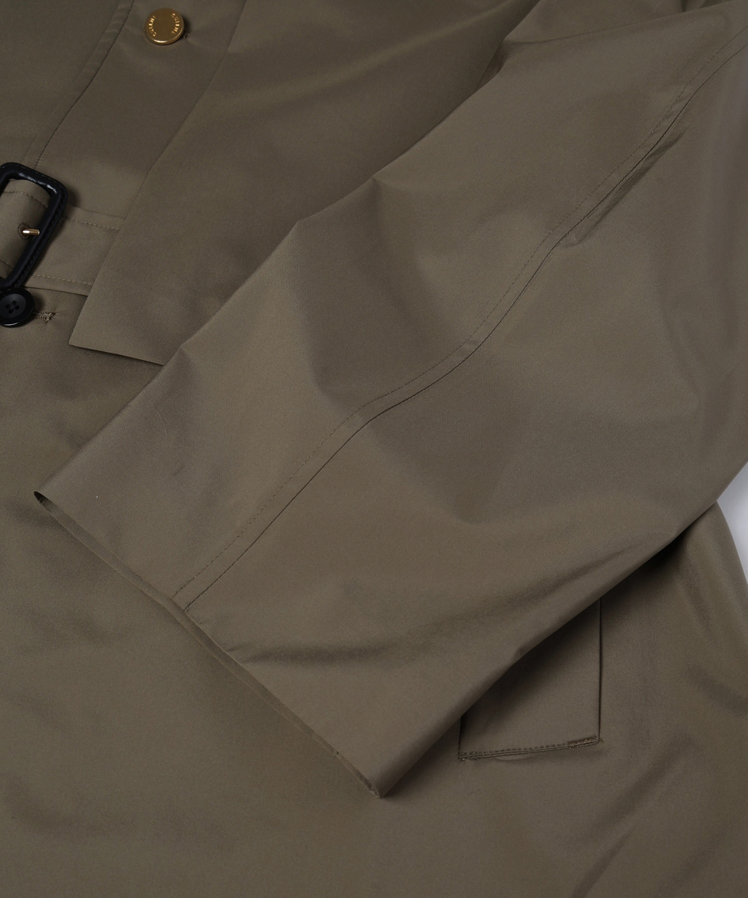 Three-Layer Taffeta Asymmetrical Layered Balmacaan Coat