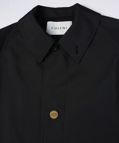 Three-Layer Taffeta Asymmetrical Layered Balmacaan Coat