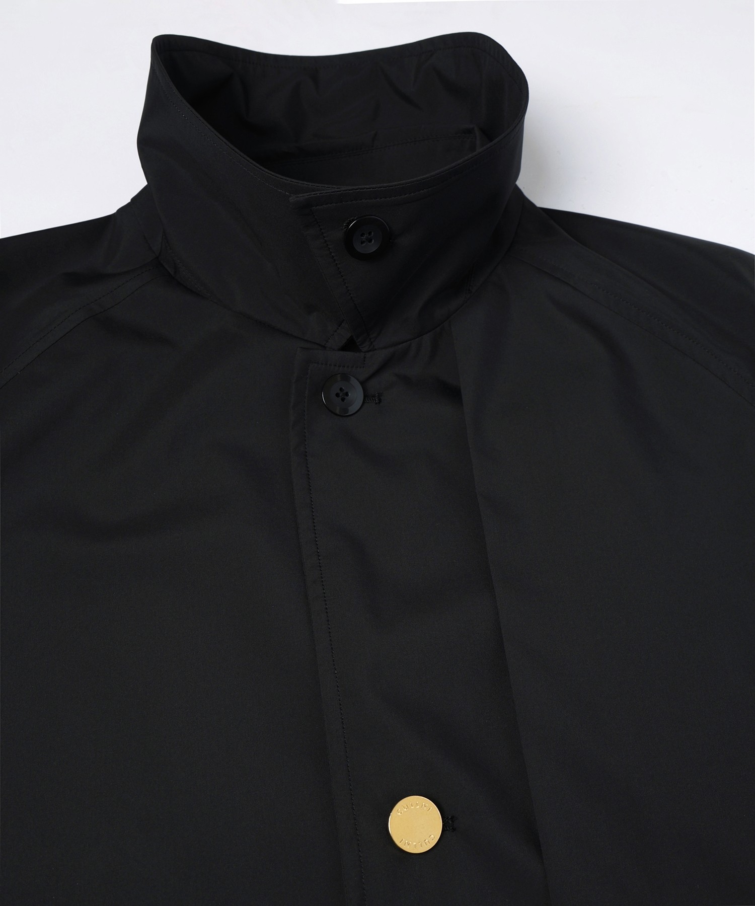 Three-Layer Taffeta Asymmetrical Layered Balmacaan Coat