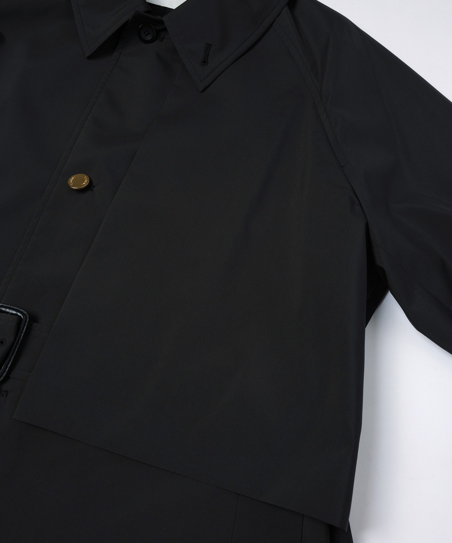 Three-Layer Taffeta Asymmetrical Layered Balmacaan Coat