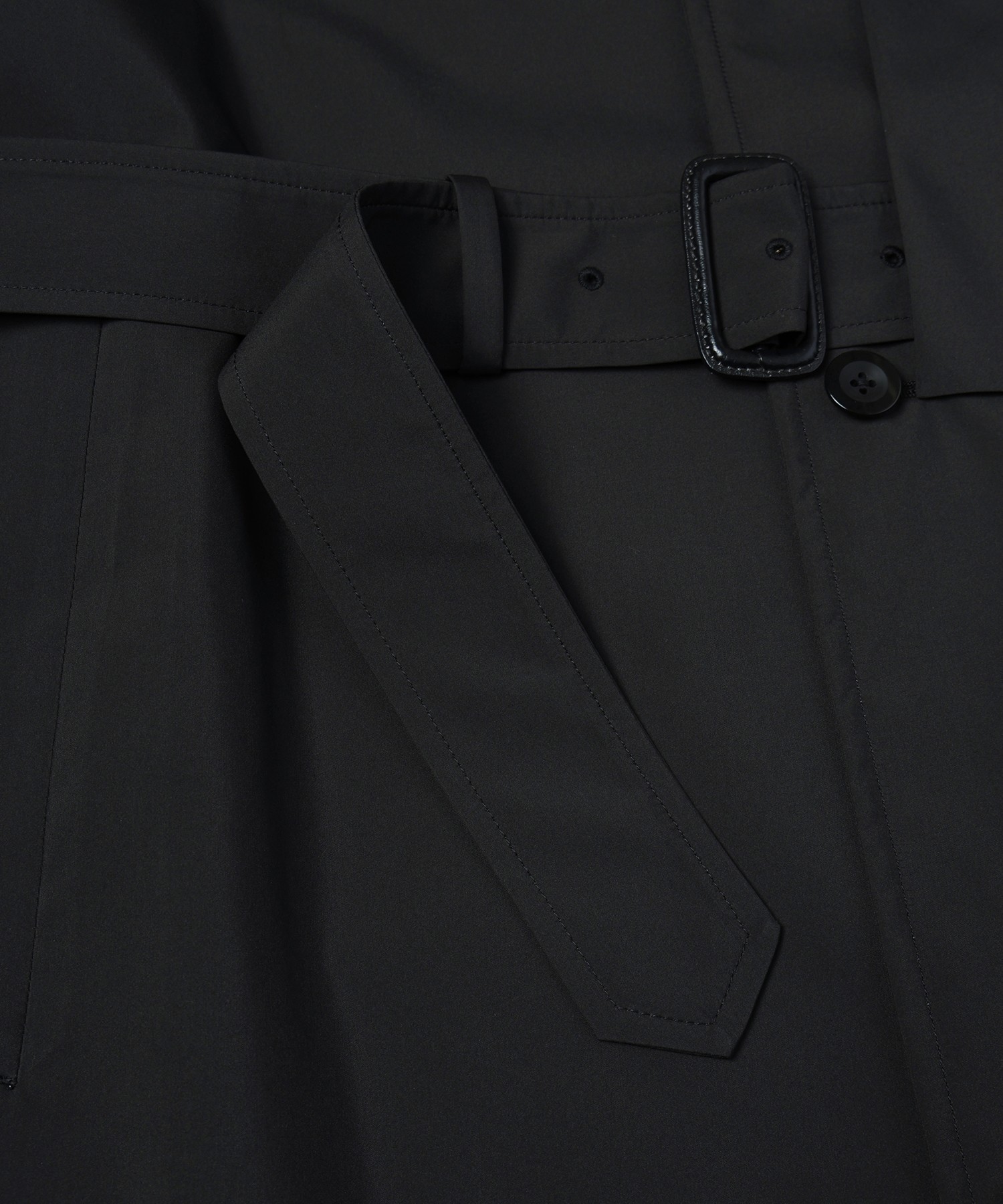 Three-Layer Taffeta Asymmetrical Layered Balmacaan Coat