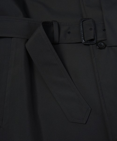 Three-Layer Taffeta Asymmetrical Layered Balmacaan Coat