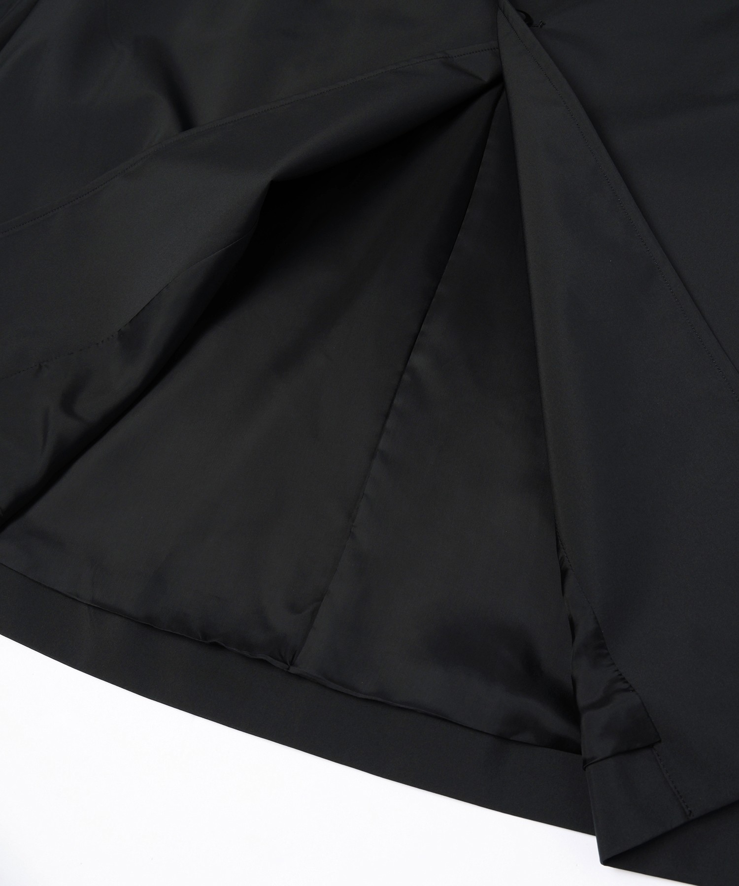 Three-Layer Taffeta Asymmetrical Layered Balmacaan Coat
