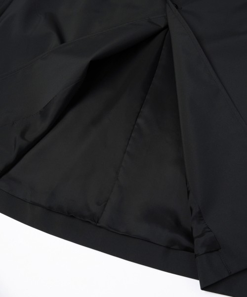 Three-Layer Taffeta Asymmetrical Layered Balmacaan Coat