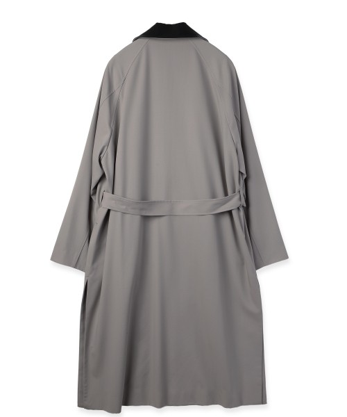 Wool Gabardine Asymmetrical Layered Balmacaan Coat