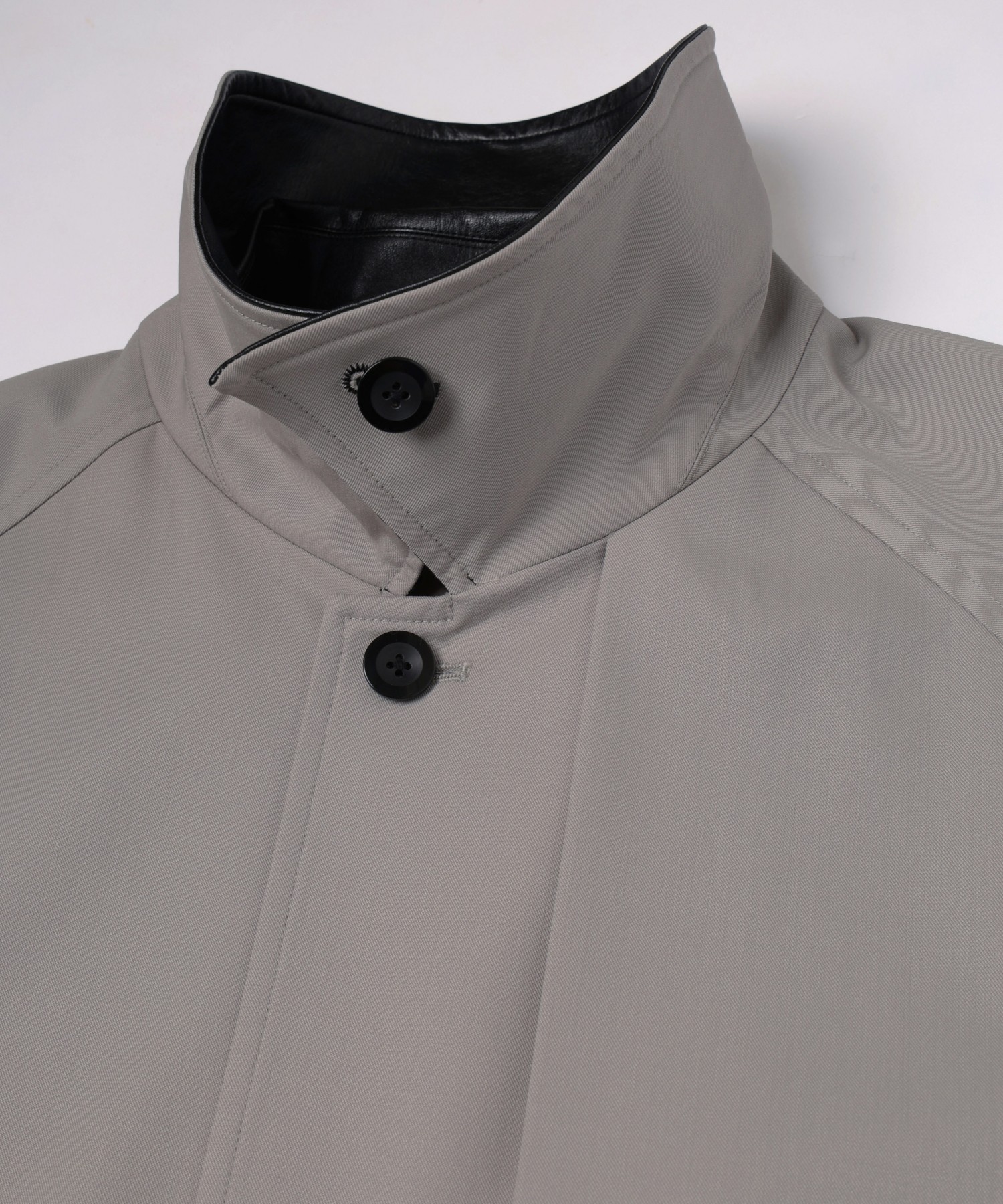 Wool Gabardine Asymmetrical Layered Balmacaan Coat