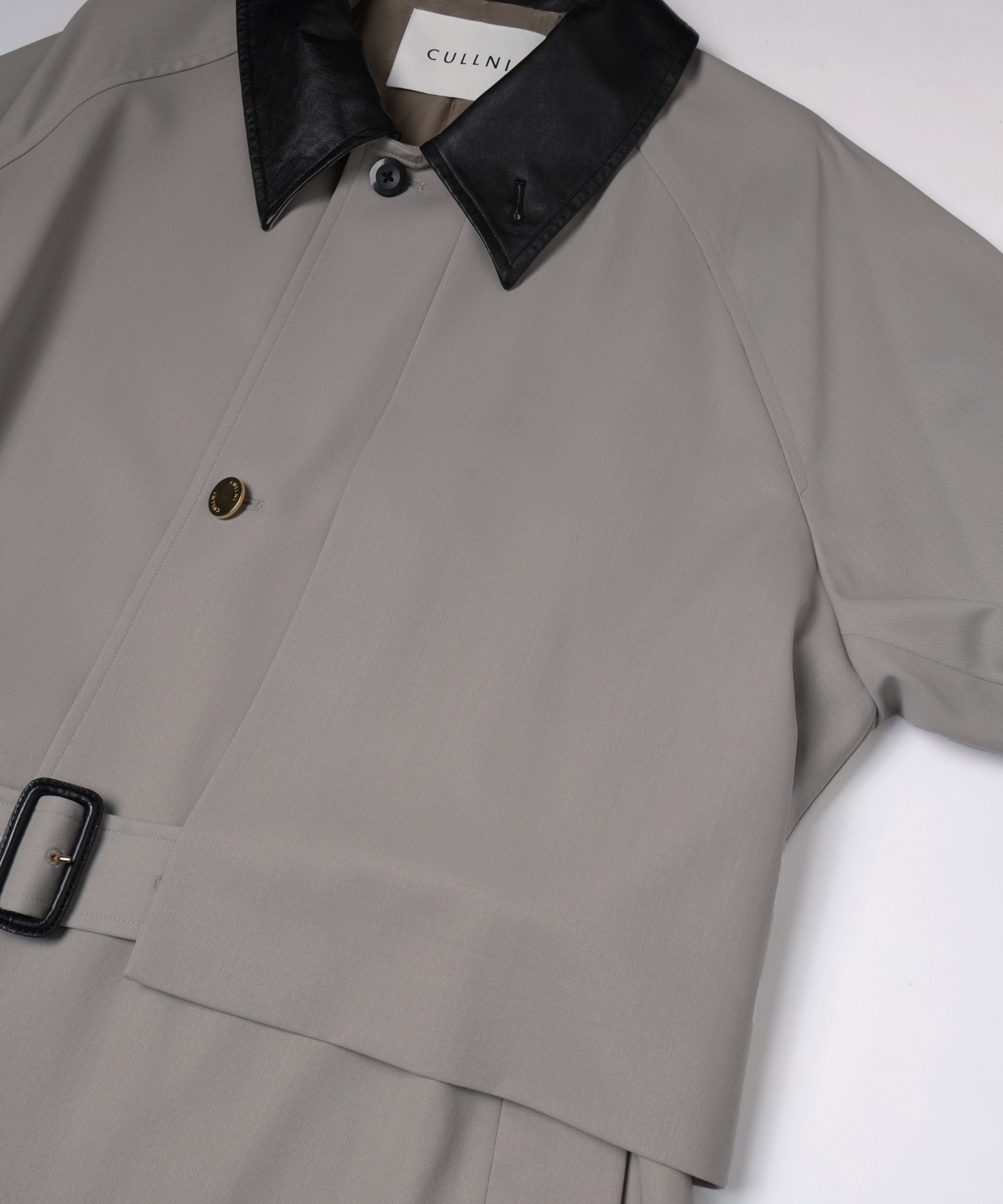 Wool Gabardine Asymmetrical Layered Balmacaan Coat