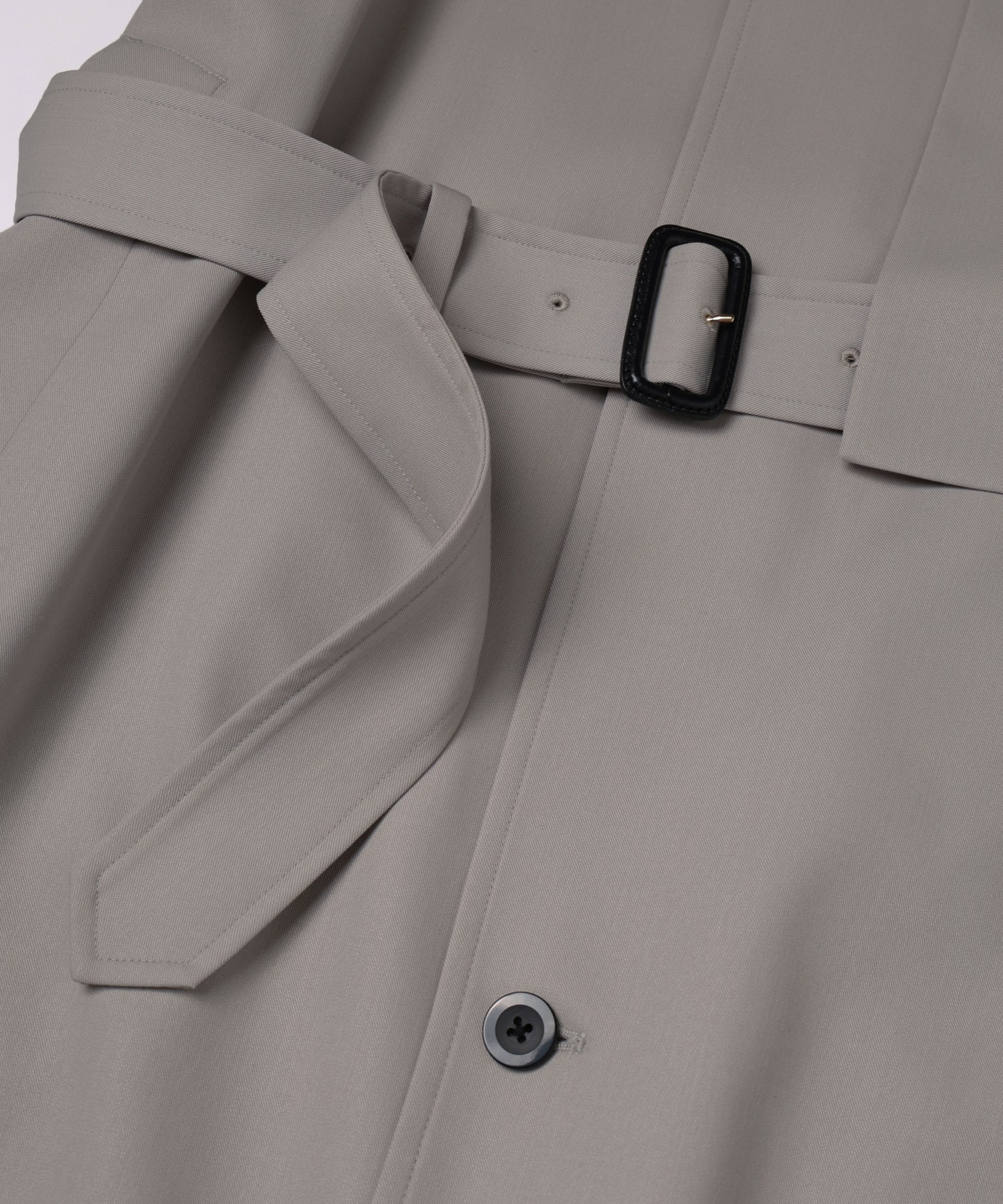 Wool Gabardine Asymmetrical Layered Balmacaan Coat