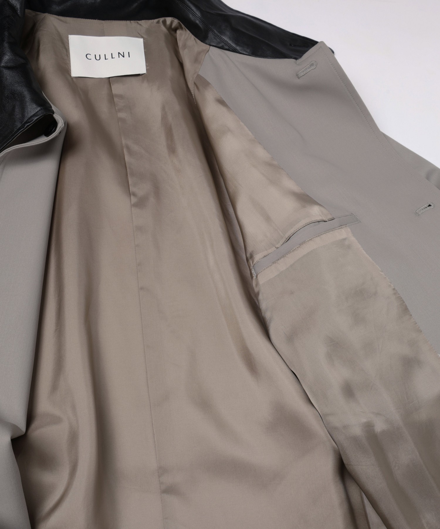 Wool Gabardine Asymmetrical Layered Balmacaan Coat