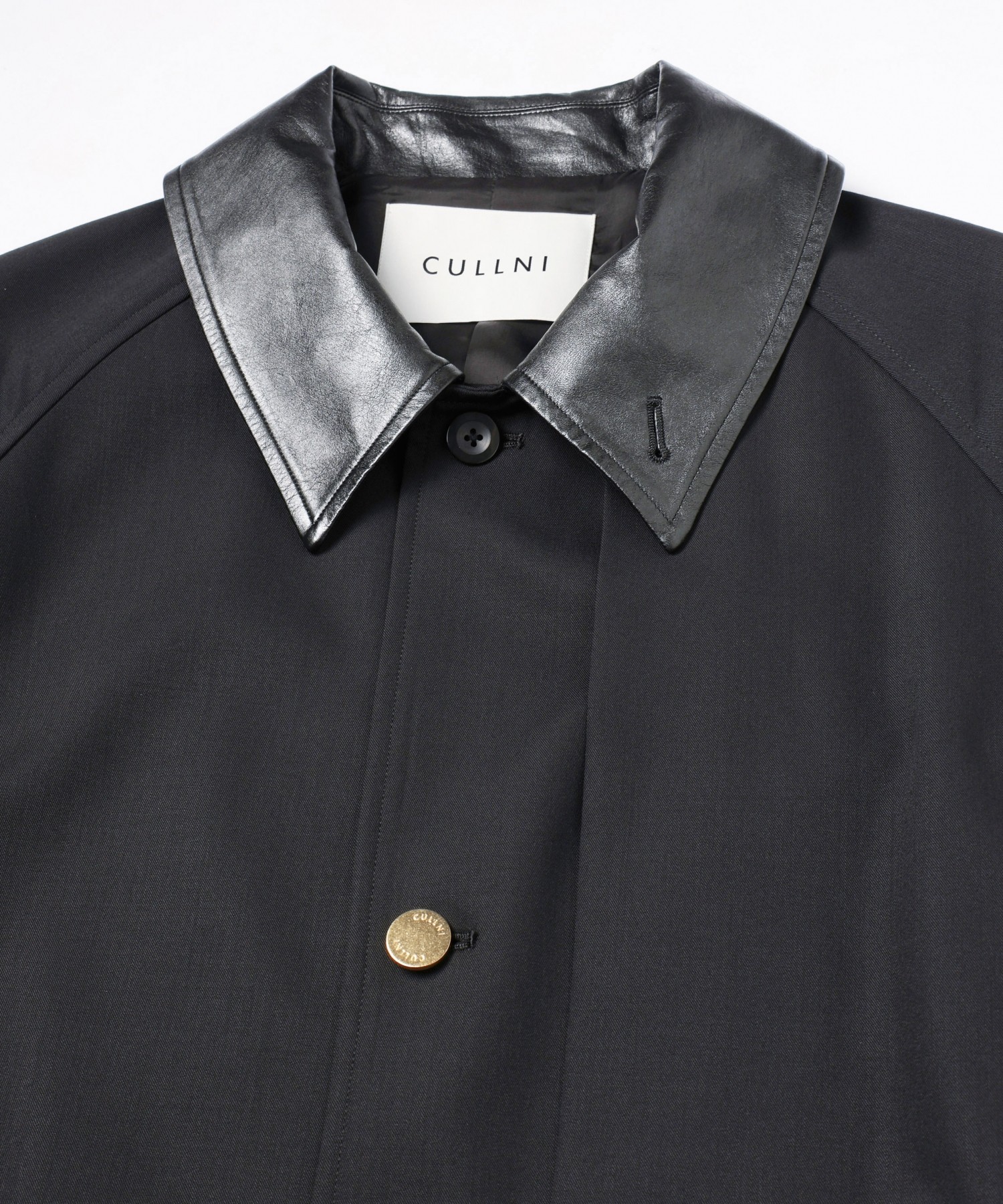 Wool Gabardine Asymmetrical Layered Balmacaan Coat