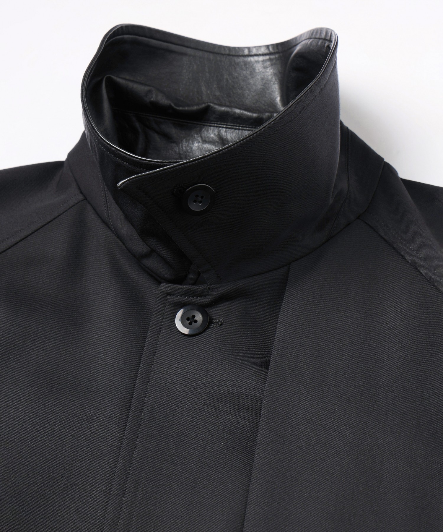 Wool Gabardine Asymmetrical Layered Balmacaan Coat